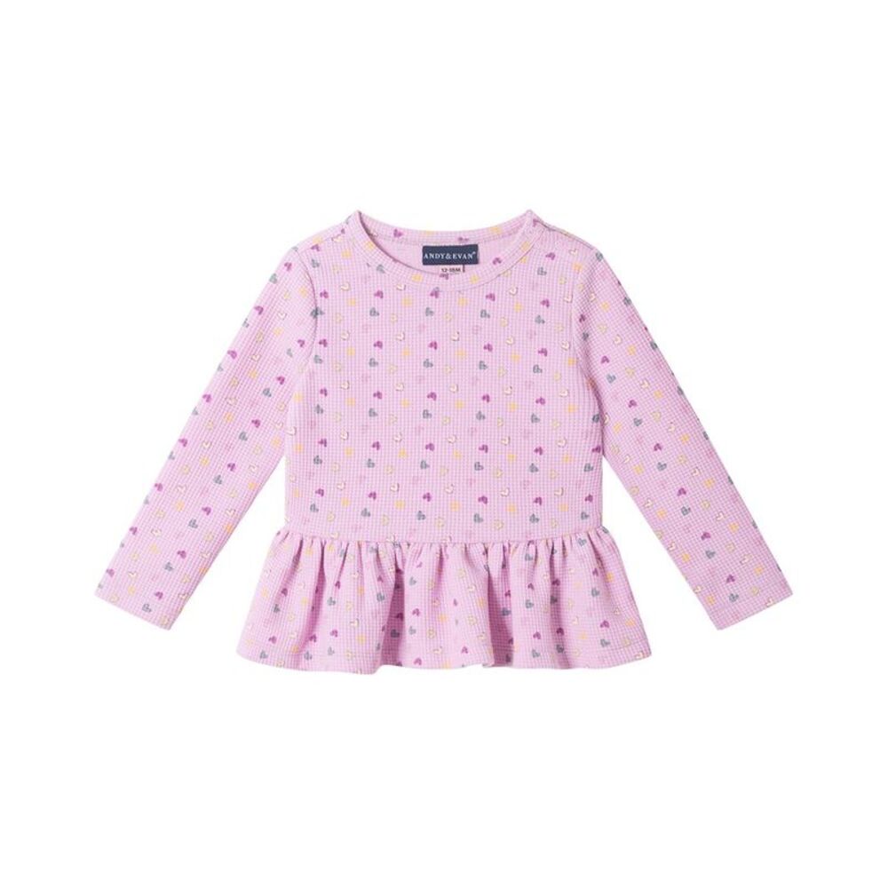 Andy & Evan Girls  Bow Print Zip-Up Hoodie, Purple